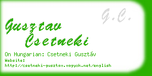 gusztav csetneki business card